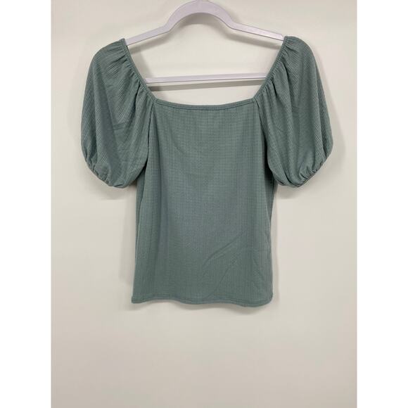 Caution to the Wind Womens Teal Short Sleeve Cropped Blouse NEW Size Small - Picture 8 of 9